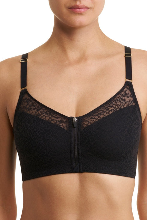 Natori Pretty Smooth Zip Front Pocketed Mastectomy Wireless Bra