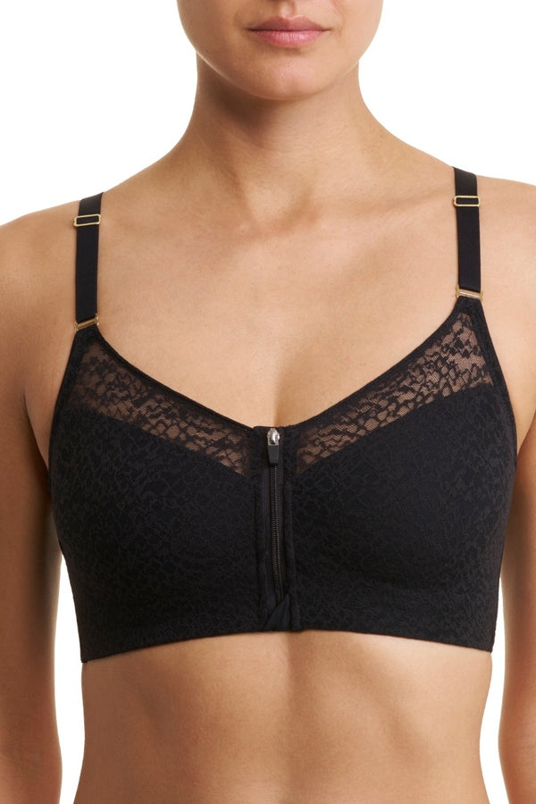 Natori Pretty Smooth Zip Front Pocketed Mastectomy Wireless Bra