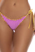 Luli Fama Paradise Check Wavy Brazilian Tie Side Ruched Back Bottom