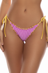 Luli Fama Paradise Check Wavy Brazilian Tie Side Ruched Back Bottom
