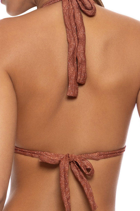 Luli Fama Muse Glow Ring Triangle Halter Top