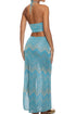 Luli Fama Tidal Shimmer Double Loop Bandeau Long Dress