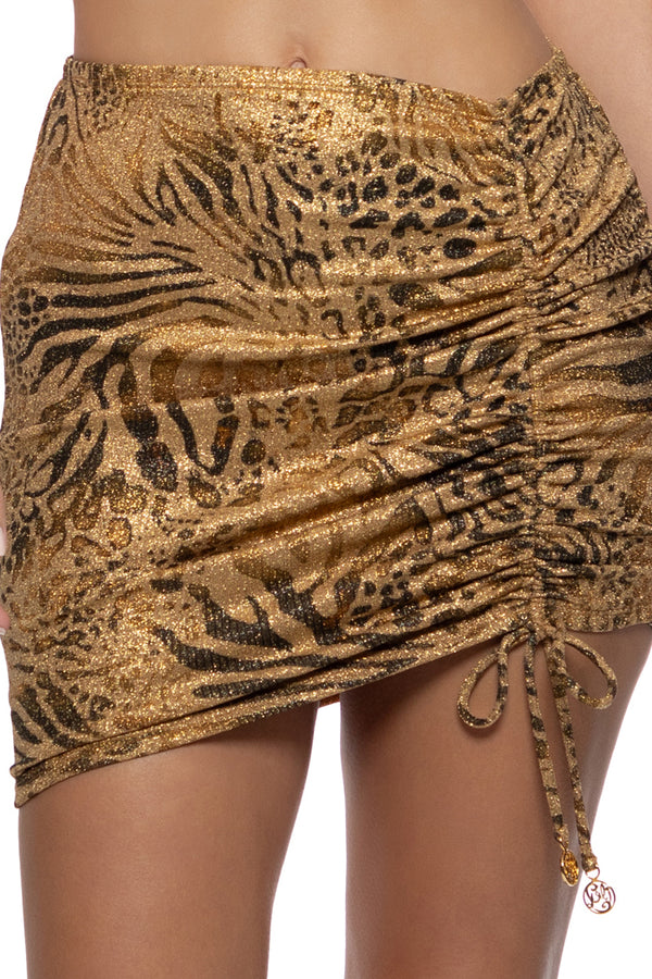 Luli Fama Safari Sunsets Scrunch Up Mini Skirt