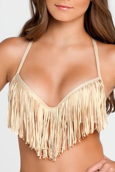 Luli Fama Cosita Buena Plunge Push Up Fringe Underwire