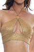 Luli Fama Golden Sunset Ring Halter Peek A Boo Top