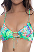 Luli Fama Carribean Fantasy Wavy Drawstring Keyhole Bralette Top