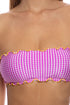 Luli Fama Paradise Check Wavy Free Form Bandeau Top