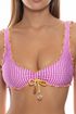 Luli Fama Paradise Check Wavy Scoop Neck Drawstring Top
