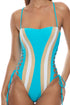 Luli Fama Forbidden Tide Waves Square Neck Laced Up One Piece