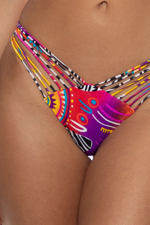 Luli Fama Wild Voltage Strappy Ruched Back Bottom