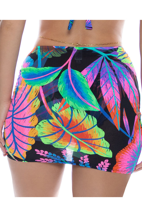 Luli Fama Neon Nights Scrunched Up Mini Skirt