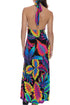 Luli Fama Neon Nights Halter Neck Cut Out Long Dress