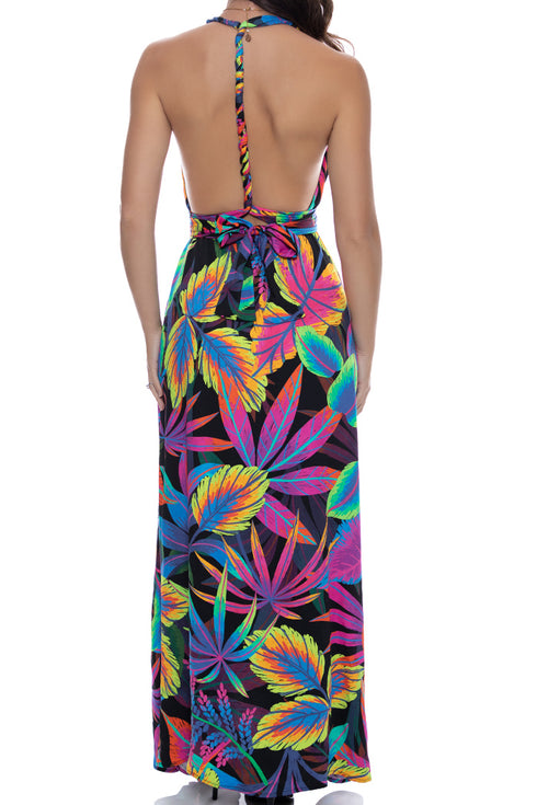 Luli Fama Neon Nights Convertible Maxi Dress