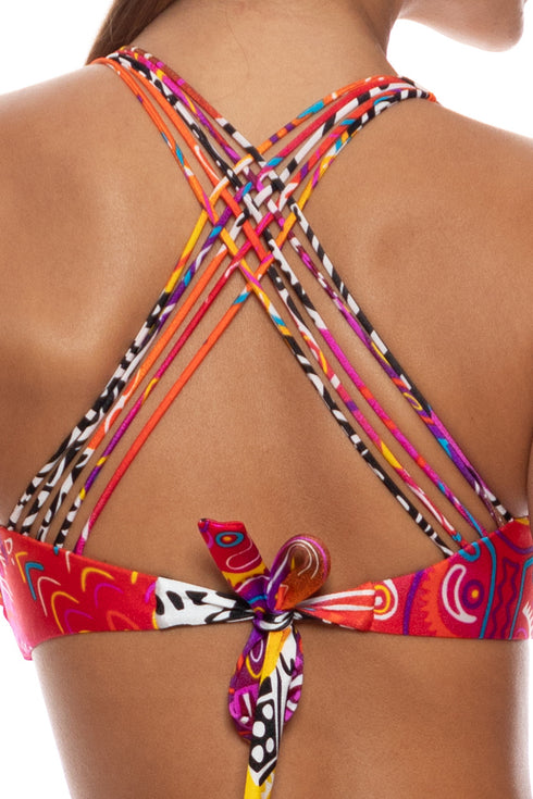 Luli Fama Wild Voltage Strappy Bandeau Top