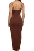 Luli Fama Velvet Shores Fitted Side Slit Maxi Dress