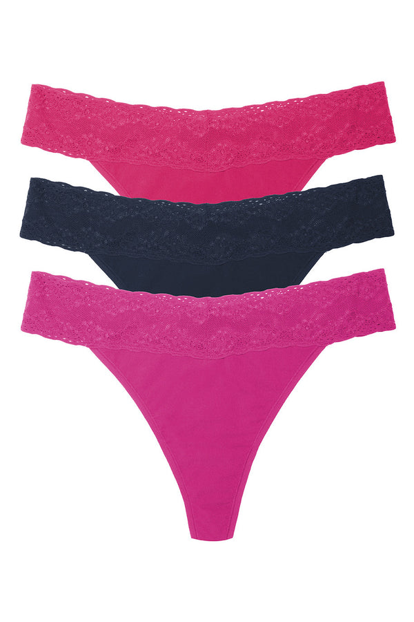 Natori Bliss Perfection One Size Classic Thong 3-pack