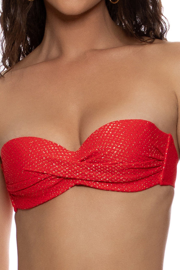 Luli Fama Sunkiss Glow Underwire Push Up Bandeau Top