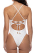 Luli Fama Sunkiss Glow Square Neck Laced Up One Piece
