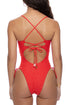 Luli Fama Sunkiss Glow Square Neck Laced Up One Piece