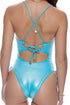 Luli Fama Luminous Square Neck Laced Up One Piece