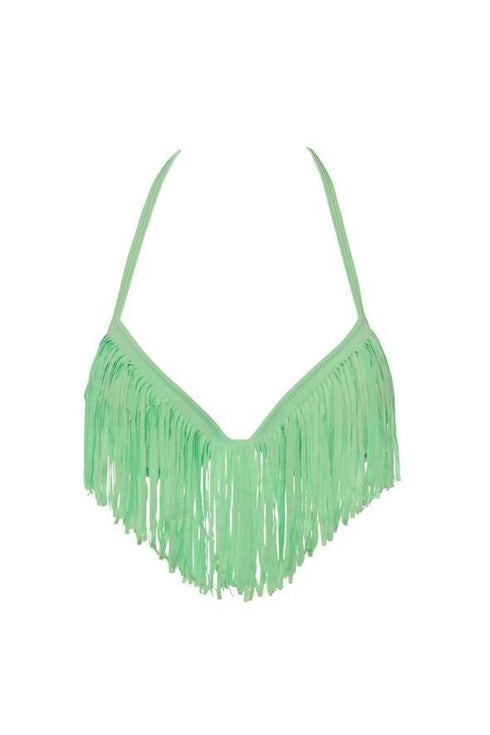 Luli Fama Cosita Buena Plunge Push Up Fringe Underwire Top