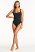 Sea Level Scalloped Square Neck One Piece