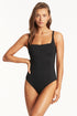 Sea Level Scalloped Square Neck One Piece