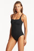 Sea Level Scalloped Square Neck One Piece