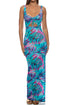 Luli Fama Enchanted Mirage Drawstring Peek A Boo Maxi Dress