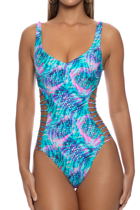 Luli Fama Enchanted Mirage Strappy Cut Out One Piece