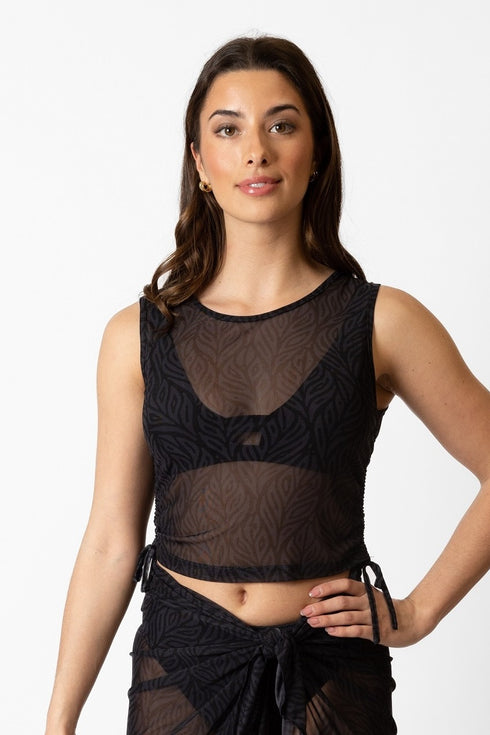 Koy Resort Seascape Mesh Side Cinch Tank