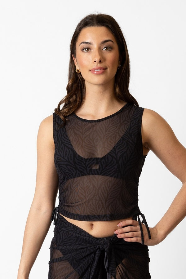 Koy Resort Seascape Mesh Side Cinch Tank