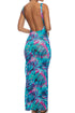 Luli Fama Enchanted Mirage Drawstring Peek A Boo Maxi Dress