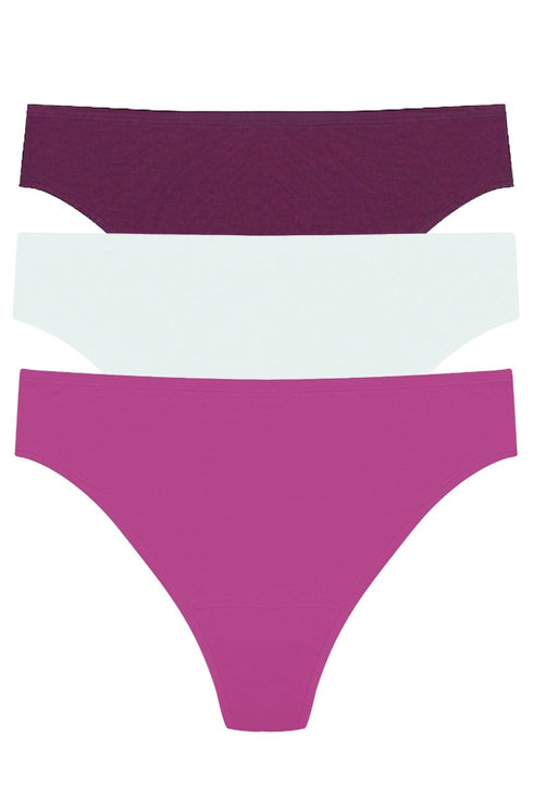 Natori Bliss Bare Cotton Thong 3-pack