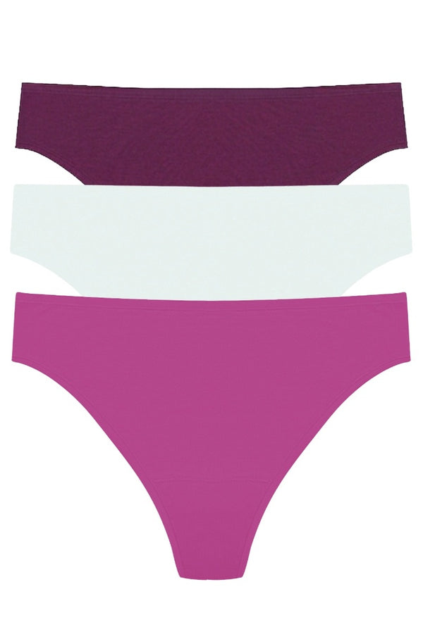 Natori Bliss Bare Cotton Thong 3-pack