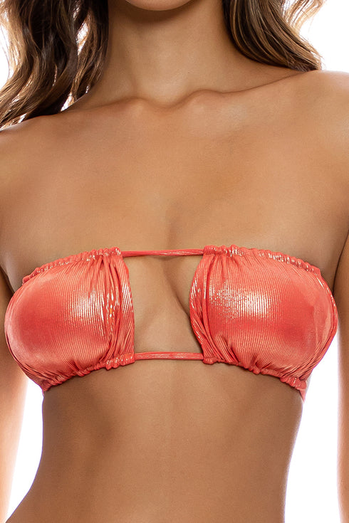 Luli Fama Babes Just Want Sun Multiway Scrunched Cup Bandeau Top