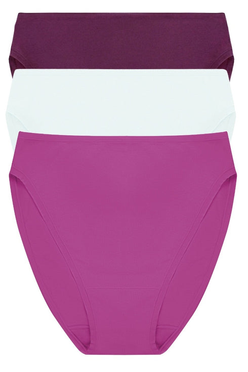Natori Bliss Bare Cotton High Cut Brief 3-pack