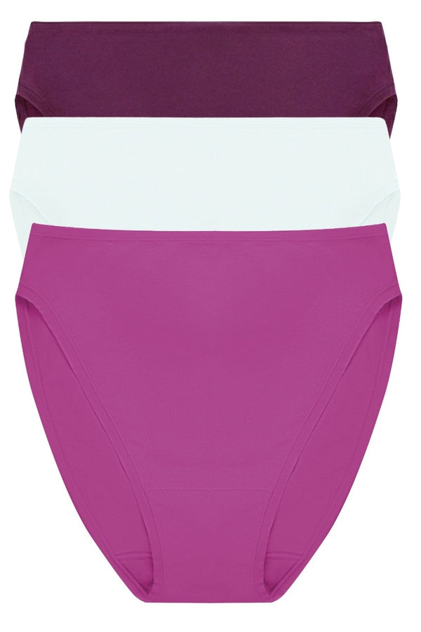 Natori Bliss Bare Cotton High Cut Brief 3-pack