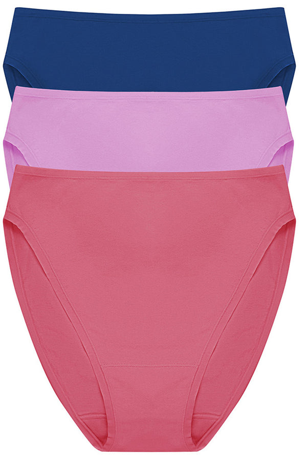 Natori Bliss Bare Cotton High Cut Brief 3-pack