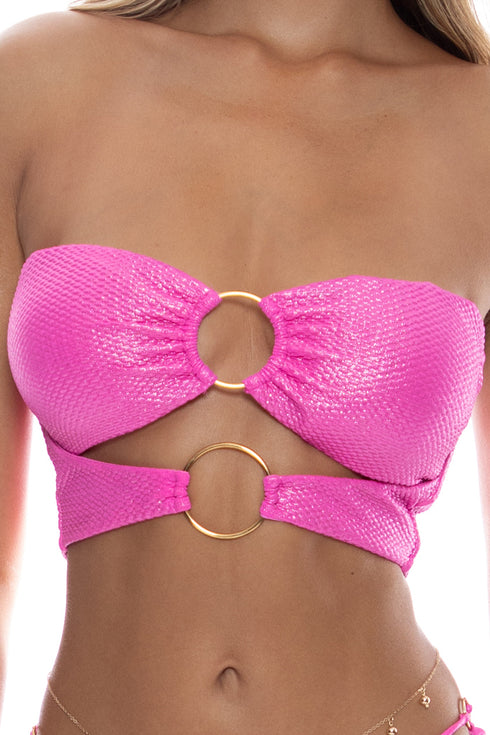 Luli Fama Luminous Double Loop Bandeau Crop Top