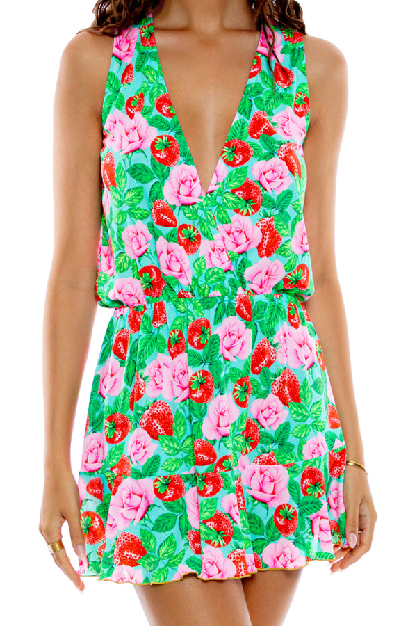 Luli Fama Strawberry Fields Tank Playera Dress
