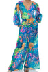 Luli Fama Tropical Siren Long Sleeve Jumpsuit With Pockets