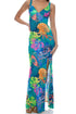 Luli Fama Tropical Siren Plunge Long Dress