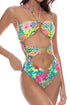 Luli Fama Wild Blooms Triple Loop Bandeau One Piece