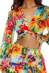 Luli Fama Birds Of Paradise Tie Multi Way Crop Top