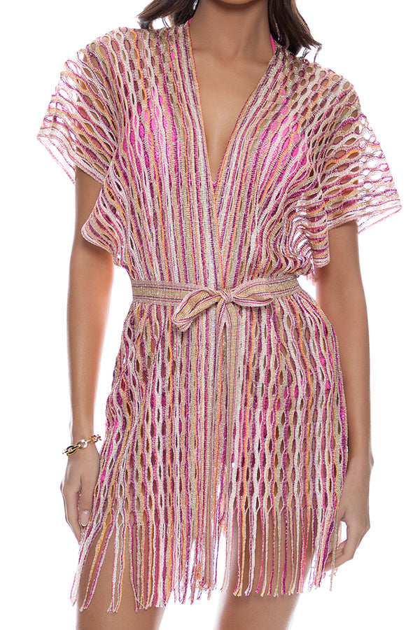 Luli Fama Sunrise Feels Short Caftan