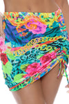 Luli Fama Wild Blooms Scrunched Up Mini Skirt