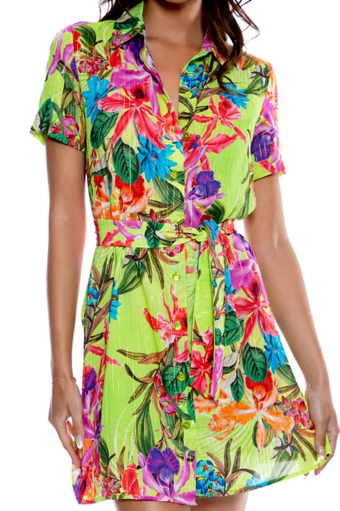 Luli Fama Luli Tropics Shirt Dress