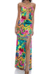 Luli Fama Wild Blooms Halter Ring Long Dress