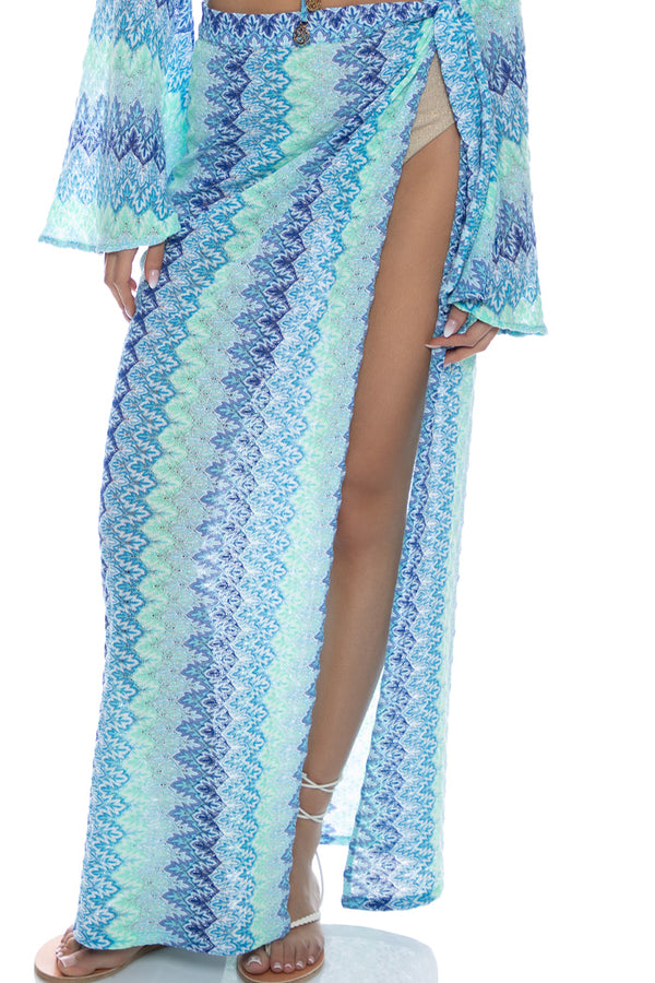 Luli Fama Seven Seas Long Wrap Skirt